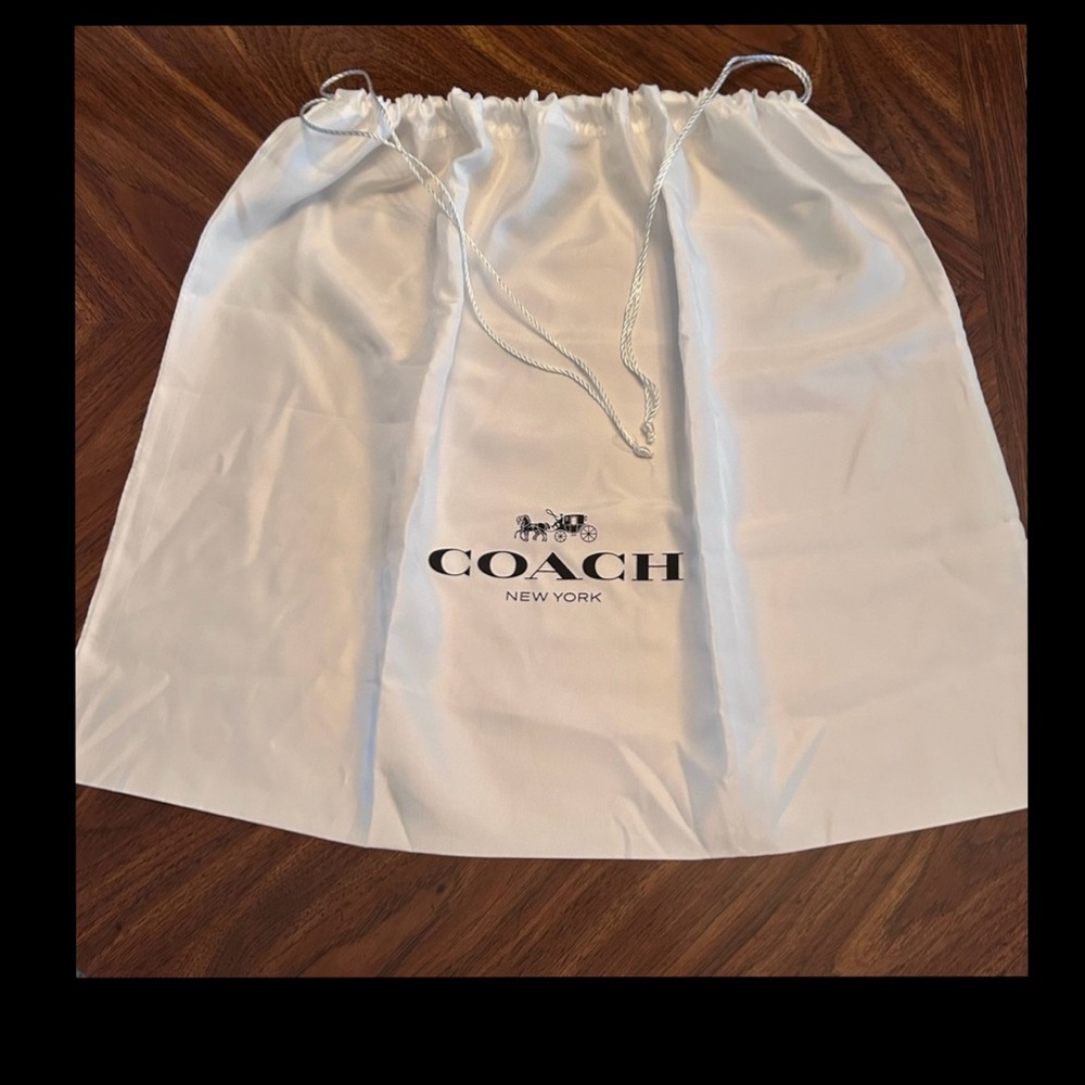 Coach  Large White  Satin Dust Bag with Drawstring